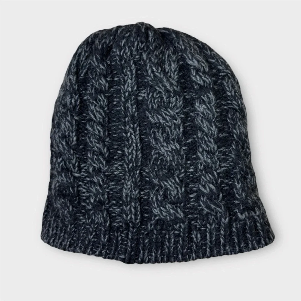 The North Face Knit Beanie Unisex One Size Wool Blend NF00A9NB Black Gray Color